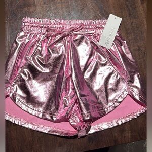 Pink Metallic Kids Shorts